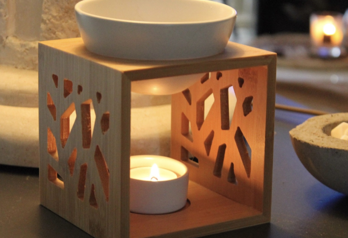 Brûle-parfum bambou et céramique