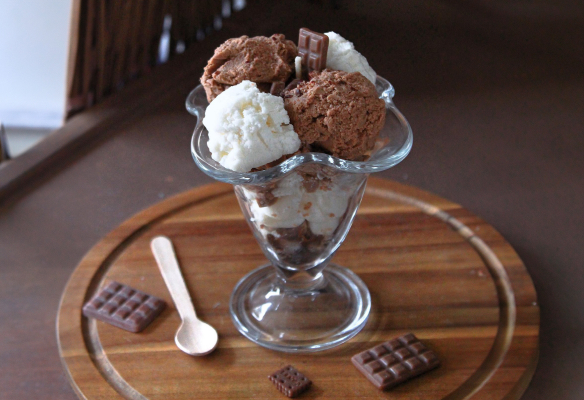 Fondant glace vanille et chocolat
